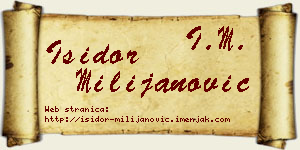 Isidor Milijanović vizit kartica